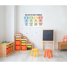 16x24" Zones of Regulation Poster, What Zone Are You In Print, How Can You Help Yourself Art for Feelings Chart; Emotion Chart, Mental Health, Back to School Classroom, Therapy Office Decor (How Can You Help Yourself)