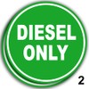Round Diesel Only Decal, Heavy Duty Pick Up, Green Diesel