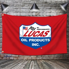 ENMOON Oil Flag Banner (3x5Ft,150D Poly, HD Printing) Racing Motor Banner For Garage Man Cave Decor