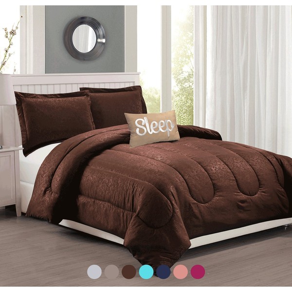 Woven Trends Embossed Arctic 4-Piece Comforter Set with Two Shams
