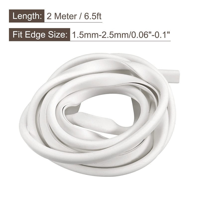 uxcell U Channel Edge Trim, 6.5ft Length Rubber Guard Seal