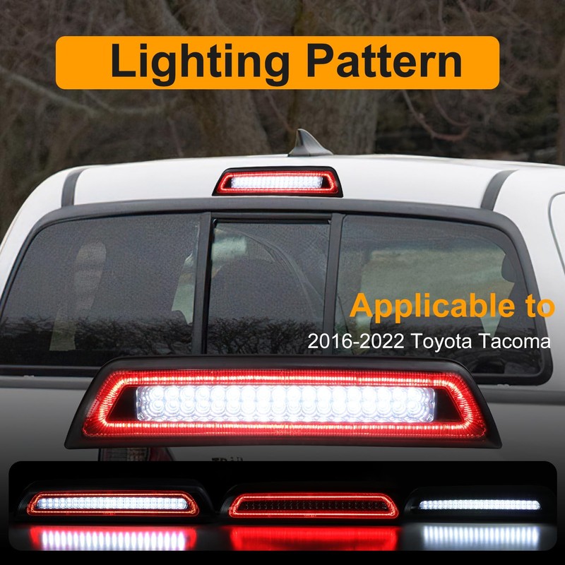 Jinfili LED Strobe 3rd Third Brake Light Assembly Replacement for