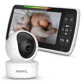 ANFIL® Baby Monitor with Camera, 5 Inch Two-Way Audio, Night Vision, Baby Surveillance Security System with VOX Mode