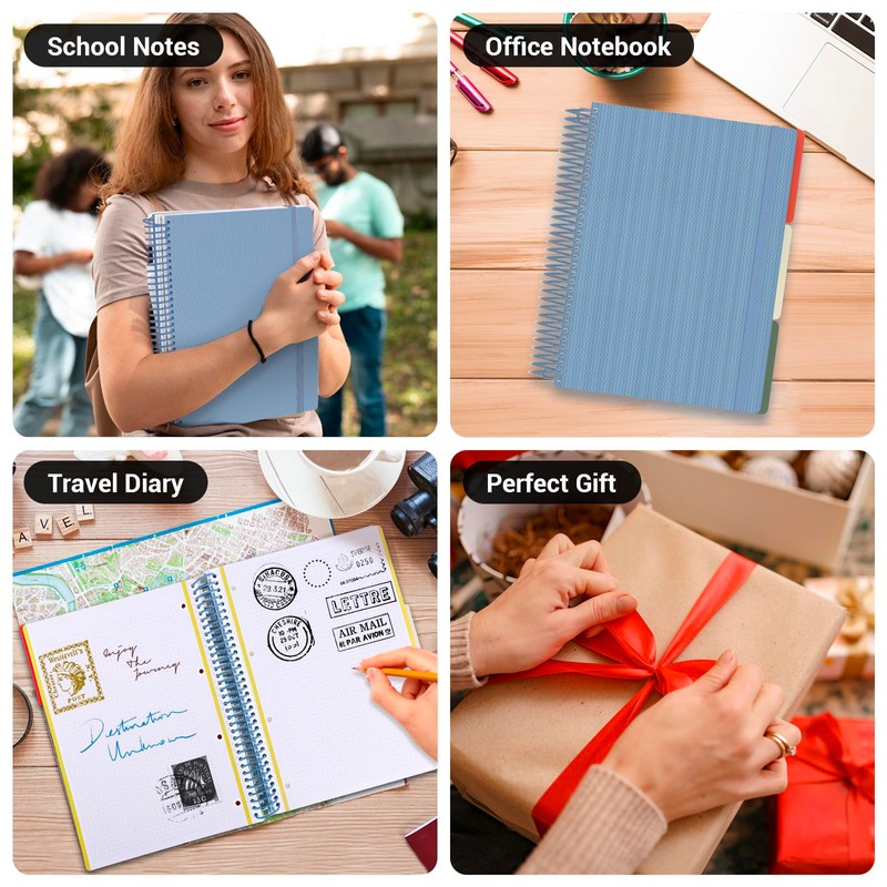 Yarotm Squared Notebook A4 - Spiral Notebook 23.5x 29.8cm -