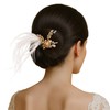 Coucoland Wedding Bridal Hair Accessories - Wedding Rhinestone Feather Hair