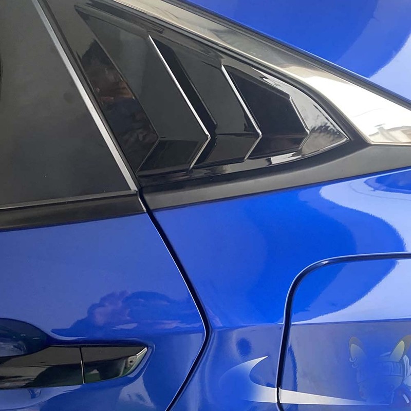 Black Racing Style Rear Side Window Louvers Air Vent Scoop