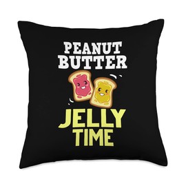Peanut Butter Jelly Sandwich Cracker Bars Throw Pillow, 18x18, Multicolor