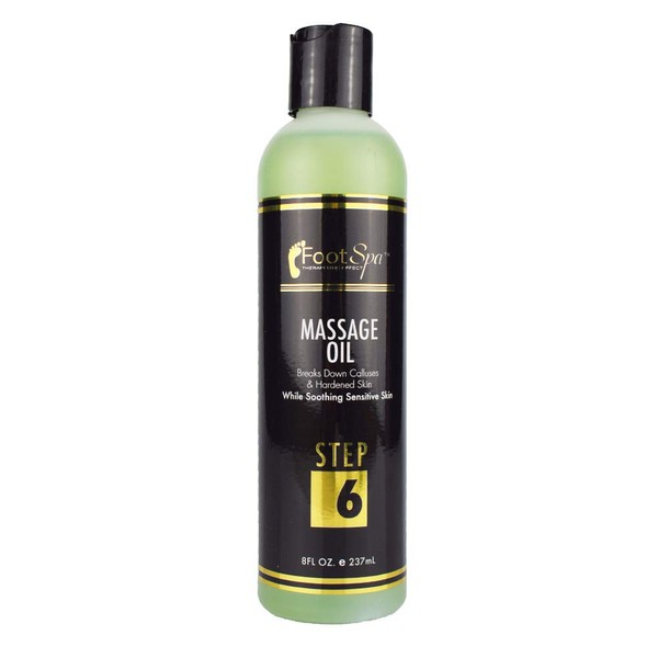FOOTSPA – Massage Oil Made with Mint & Eucalyptus Extract, Tea Tree Oil, Almond Oil, Cotton Seed Oil, Sunflower Oil, Avocado Oil, Essential Oils and Vitamin E – 8oz