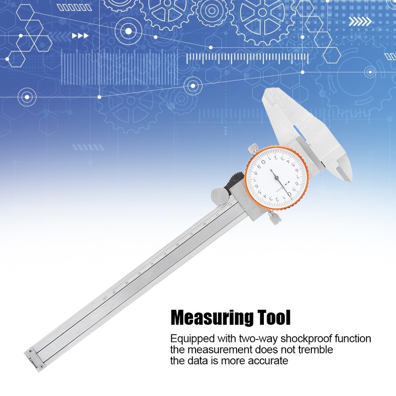 Aluminum Alloy Caliper 2-Way Shockproof Precision Measuring Tool with Dial