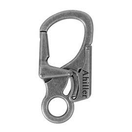 Ahiller Carabiner Key Ring Clip, 3 Inch Zinc Alloy Double Locking Keychain for Outdoor, Key Chain Style Carabiner Hook [Dark Alloy-1P]