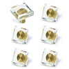 JEREVER 6 Pack Glass Crystal Knobs Brass Drawer Pull Cabinet
