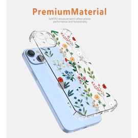 XINYEXIN Clear Case for Oppo Reno 10 Pro 5G / Reno 10 5G Flowers Floral Pattern Design Slim Shockproof Transparent Soft TPU Bumper Case Protective Cover - Flower Art