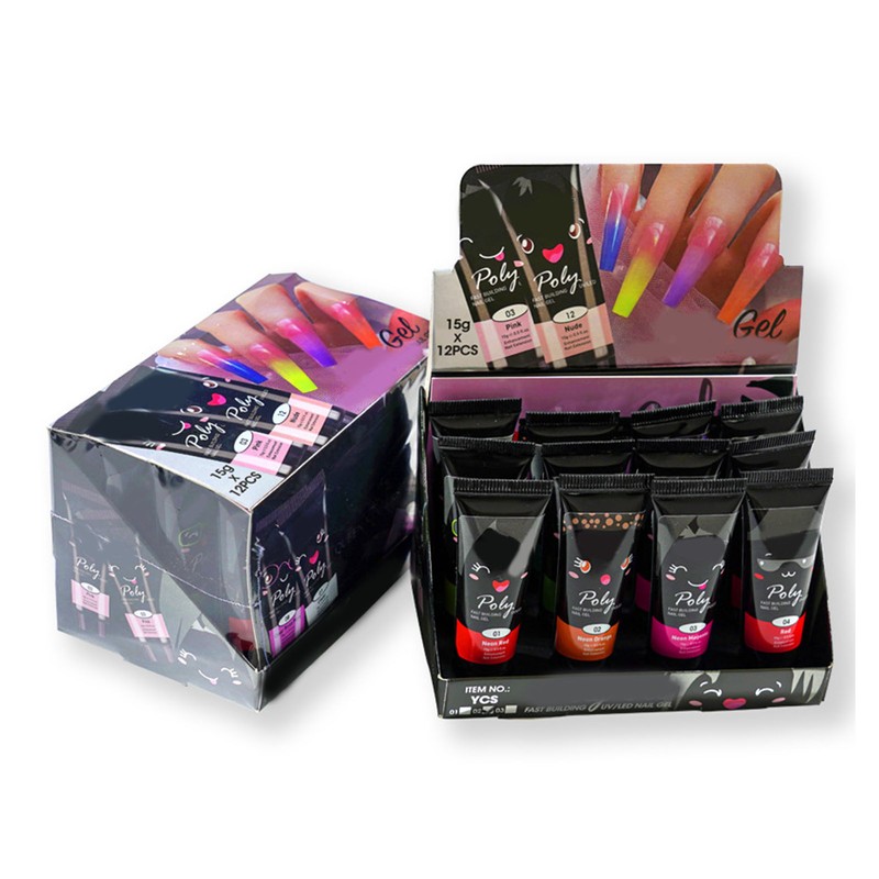12 Pcs 15ml Nail Extension Gel Painless Odorless Safe UV