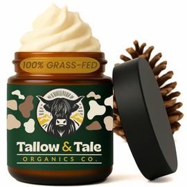 Tallow And Tale Grass-Fed & Finished Organic Tallow Cream | Face & Body Moisturizer | For Sensitive, Dry & Irritated Skin (4 OZ, Backwood Wilds - Pine, Fir Needle, Frankincense & Rosemary)