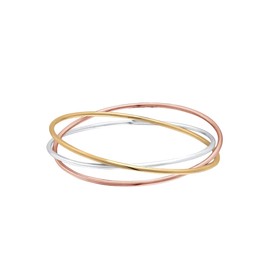 Elli Women's Bracelet Triple Intertwined Classic Tri-Colour in 925 Sterling Silver Rose Gold-Plated, Sterling Silver, None