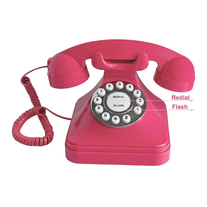 Retro Landline Home Phone,TelPal Corded Old Fashion Desk Phone, Basic