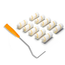 Motswedi Set di Rulli da Pittura 10 cm con Staffa – 10x Piccolo Rullo per Pittura Murale, Soffitti e Porte – Set di Rullo Vernice con Applicazione Pulita e Senza Striature