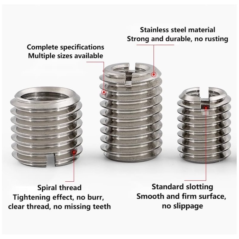10 Pieces Threaded Insert Reducing Nut, M12 X 1.75 Female