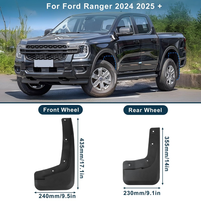 INFINAUTO Mud Flaps Splash Guards for Ford for Ranger 2024