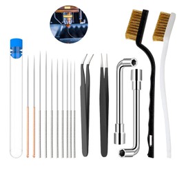 3D Printer Nozzle Cleaning Kit - 0.15mm 0.25mm 0.35mm 0.4mm 0.5mm Needles, Brushes, Socket Wrench and Tweezers Toolkit - Stainless Steel Nozzle Cleaning Tool Kit - Set of 17 3D Printing Accessories