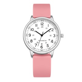 LAIMAI Women's Quartz Watches Nurses and Doctors Ladies Luminous Easy Reader Watch Dial Silicone Watch Waterproof（0077 WE PK）