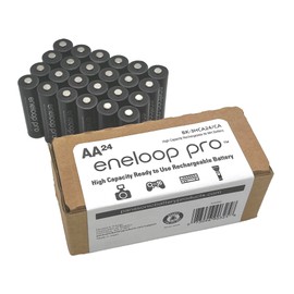Eneloop Panasonic BK-3HCA24/CA Pro AA High-Capacity Ni-MH Pre-Charged Rechargeable Batteries, 24-Battery Pack
