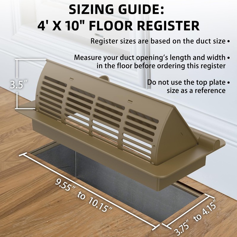 Floor Vent Cover 2 Pack, Heat Air Vent Deflectors for