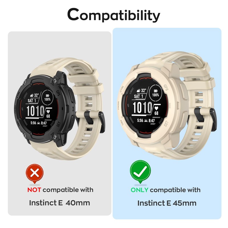 ISABAKE Case Cover Compatible with Garmin Instinct E 45MM, Soft