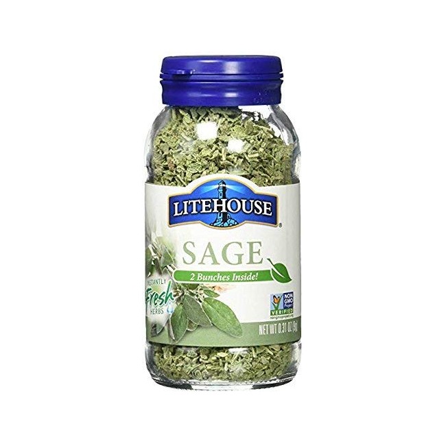 Litehouse Freeze Dried Sage, 0.30 Ounce, 4-Pack