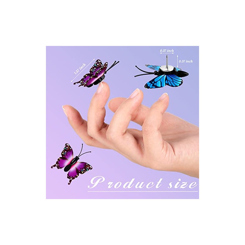 Epakh Tachuelas de Mariposa Decorativas con Efecto 3D, Multicolor, 30