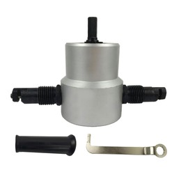 WOONEKY Set of 160a Double Headed Sheet Metal Nibbler Cutter Metal Cutting Tool 360°adjustable Drill Attachment for Precision Cutting