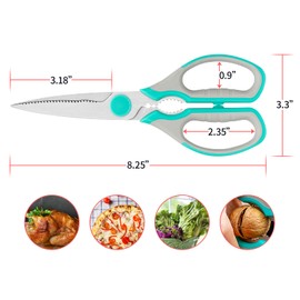 WELLSTAR Kitchen Scissors Multifunctional Meat and Vegetable Scissors for Household Special Chicken Bone Scissors Pack of 2