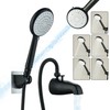 DOUBLUOEG Tub Spout with Diverter, 6 Settings Handheld Shower, Bathtub