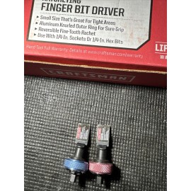 Craftsman (2) Sears Craftsman Nos Ratcheting Finger Bit Driver 17157 Rare Blue & Pink 1/4”