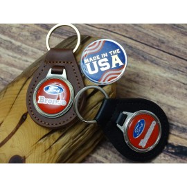 Ford ORG NEW RARE VINTAGE 1970s FORD BRONCO TRUCK CAR Leather Key Chain Ring Fob NOS