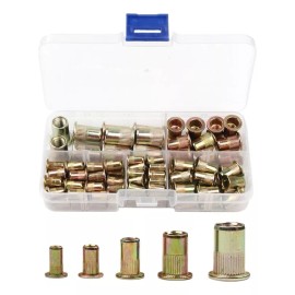 generic . 100 Tuercas De Remache De Acero Al Carbono M3 M4 M5 M6 M8