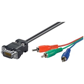 1aTTack AVK 605-200 Audio/Video Cable 15-Pin HD Male to 3x RCA Male 2 m