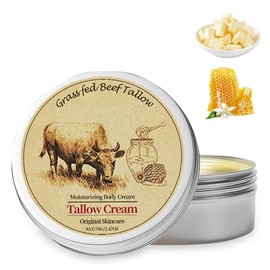 Beef Tallow for Skin, Beef Tallow and Honey Balm, Beef Tallow Face Moisturizer Hydrates and Nourishes the Skin, Whipped Tallow Honey Balm Natural Beef Tallow Lotion for Body Skin Care(Yellow-2.470Z)
