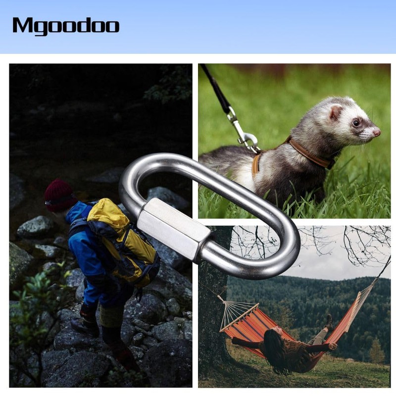 Mgoodoo 316 Stainless Steel Ring Catch, Quick Link, O-Shaped Carabiner,