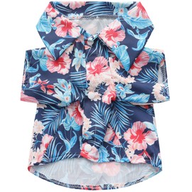 Jaynuier Dog Shirt Hawaii, Hawaiian Dog T-Shirts Style Floral Breathable Cool Clothes Owner and Pet Shirts are Sold Separately