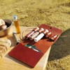 BY-J Camping Spice Kit with 5 Jars, Foldable Leather Spice