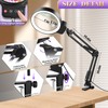 10X 30X Large Magnifying Glass with Light and Clamp,Clip on