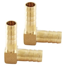 Zorfeter Brass Hose Barb Fitting 5/16" 8mm ID 90 Degree L Right Angle Elbow Barbed Fitting, 2 Pack