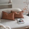Neelvin Faux Leather Decorative Throw Pillow Covers Modern Solid 12x20