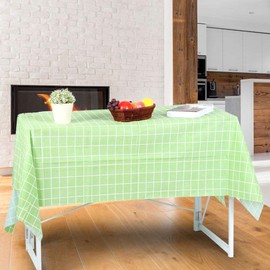 Table Cover, Tablecloth, Waterproof for Home Restaurant(Green Grid)