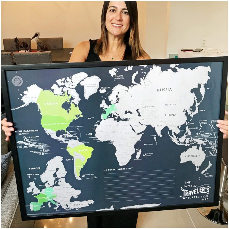 The World Traveler's Scratch-off Map 32'' x 24'' Poster