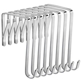 ilauke Over Door Hooks Set of 8, Adjustable Metal Door Hangers Fits 1-3/8” to 1-3/4" Door Widths, Over The Door Metal Hooks for Hanging Clothes, Towels, Coats and More
