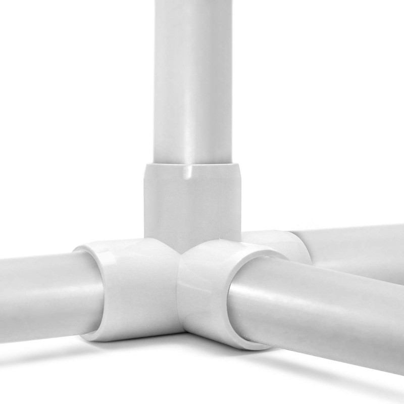 QWORK 4 Way 1/2" Tee PVC Fitting Elbow,10 Pack PVC