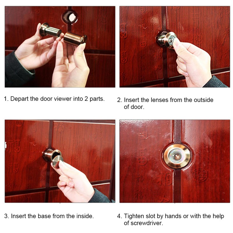 Lybunair Home Security Peep Hole for Doors, 220 Degree Wide