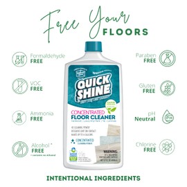 Quick Shine Multi Surface Concentrated Floor Cleaner 27oz, 6Pk | Use on Hardwood, Laminate, Luxury Vinyl Plank LVT, Tile & Stone | Dirt Dissolving & Powerful Cleaning | Each Bottle